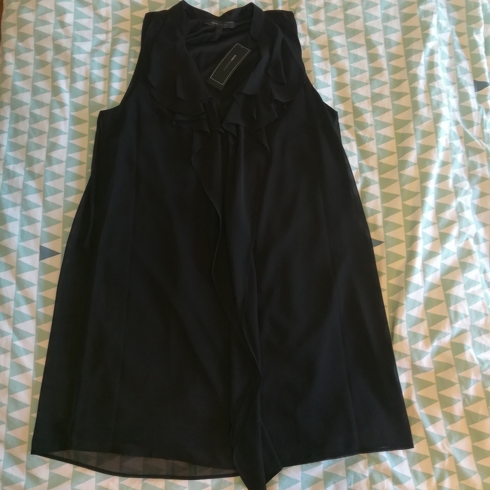 BCBG Max Azria black ruffle dress, tunic, M, NWT